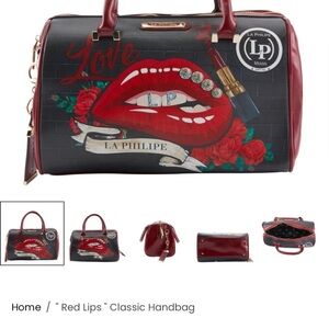La Philippe Red Lips Purse MRSP: $175 NWT Absolutely Stunning Bag